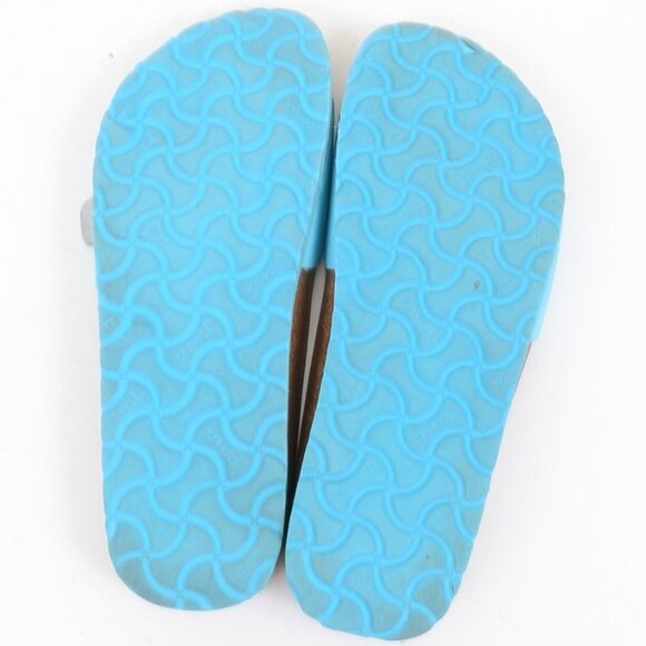 Birkenstock Tula Women's 6.5 Blue Leather Flat Wedge Slide Sandals Spring Summer - Picture 6 of 6